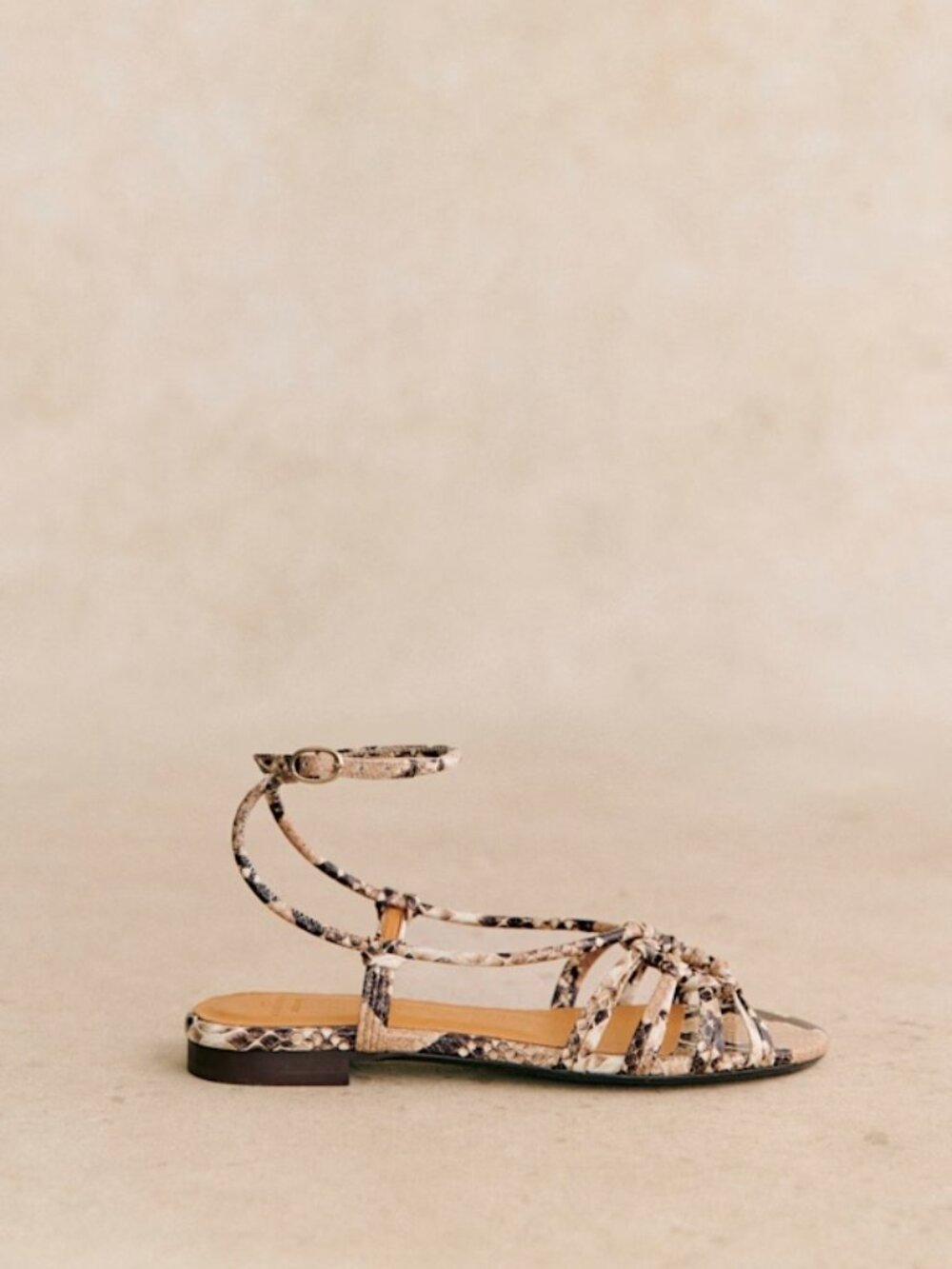 NIB Sezane Gloria Low Sandals in Ecru Python - Picture 3 of 9